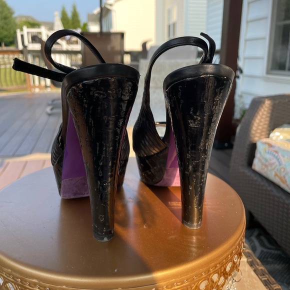 Mui Mui Platform Open Toe 5" High Heel Black36 - Picture 2 of 8